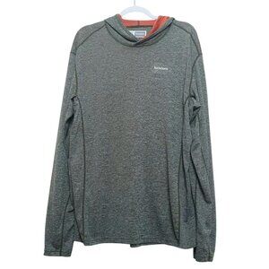 Simms Men's Bugstopper Hoodie Gray Orange Long Sleeve Size LARGE